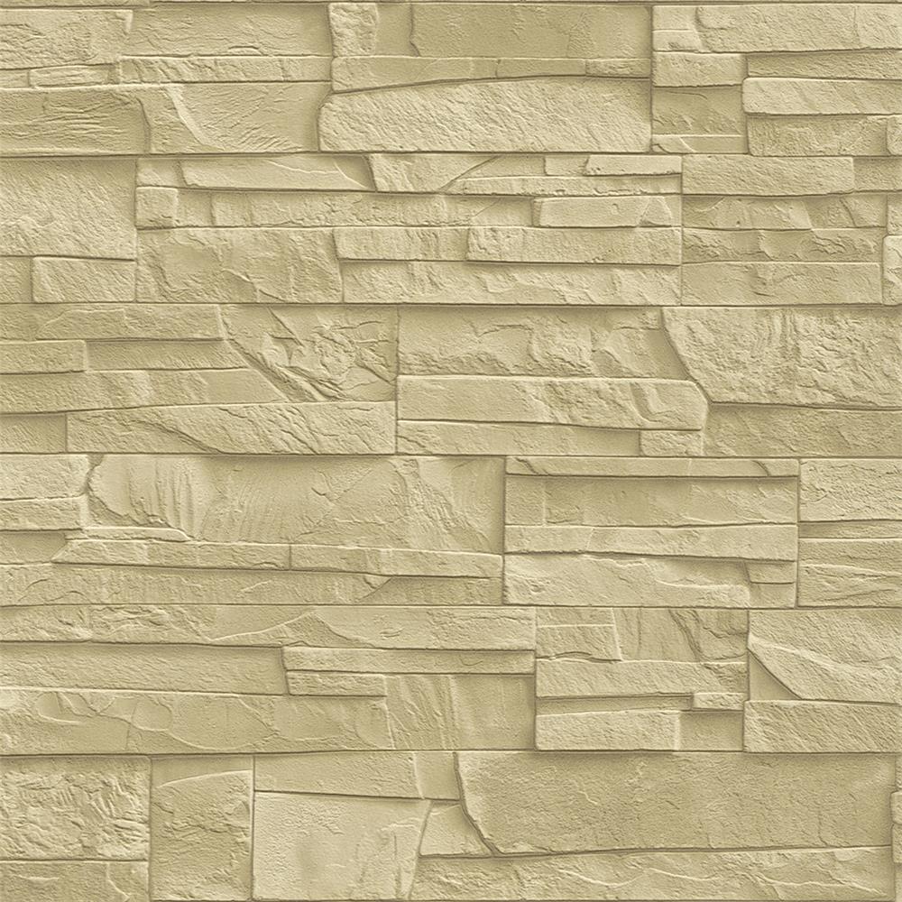 Washington Wallcoverings 475043 Factory II Soft Khaki Weathered Stone Wallpaper